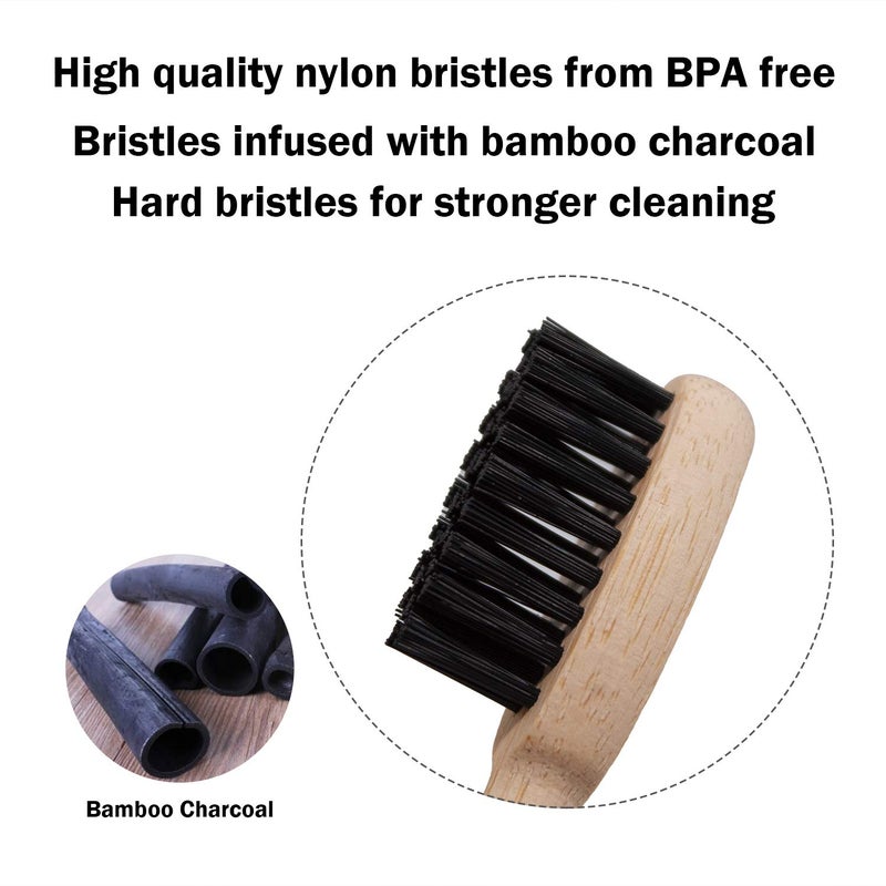 Virgin Forest Bamboo Toothbrush, Vegan Natural ECO Friendly Wood Toothbrushes, Biodegradable Organic Charcoal Tooth Brush, Pack of 6 - Image 3